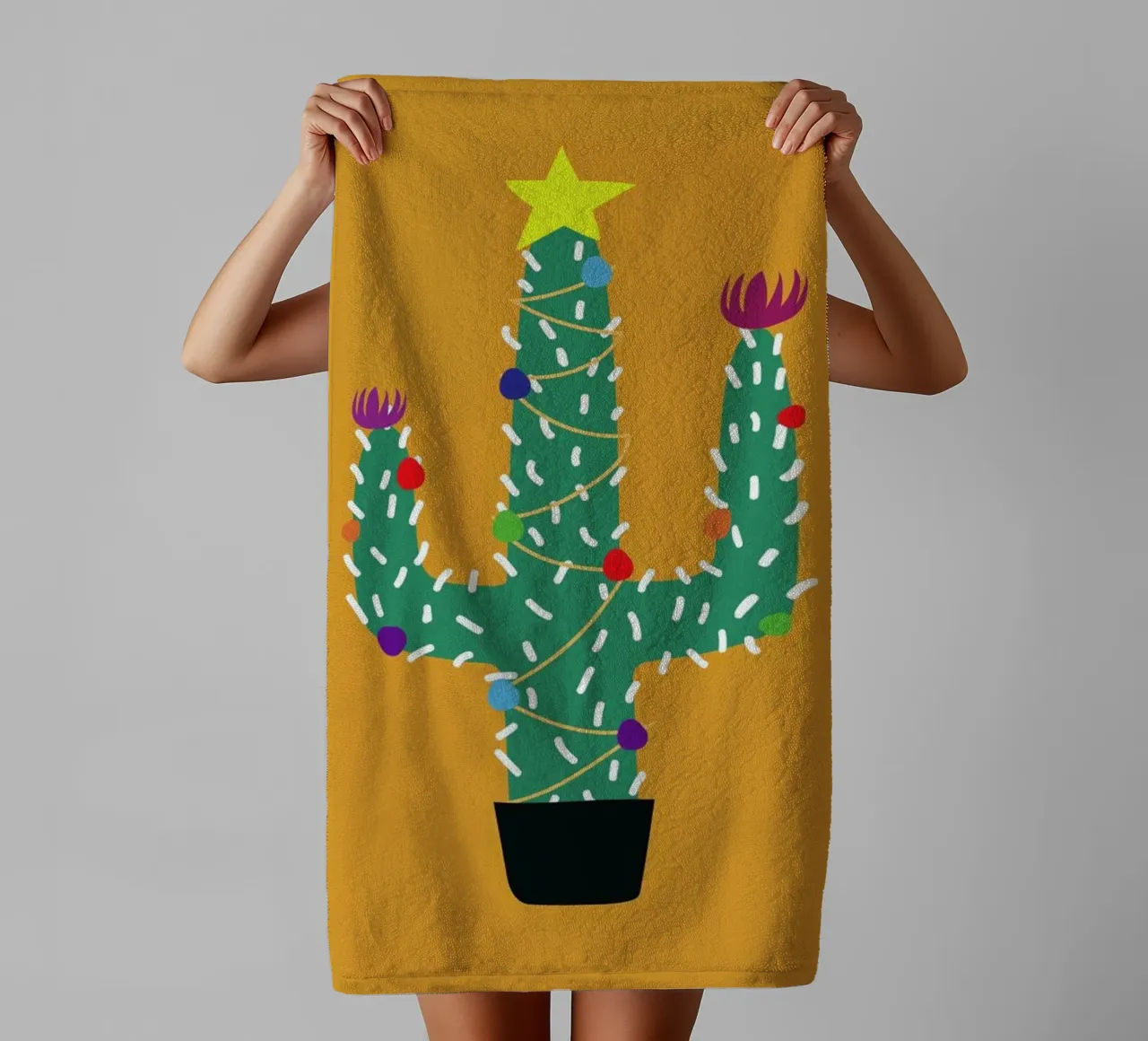 Cactus Christmas asciugamano da bagno da The Native State