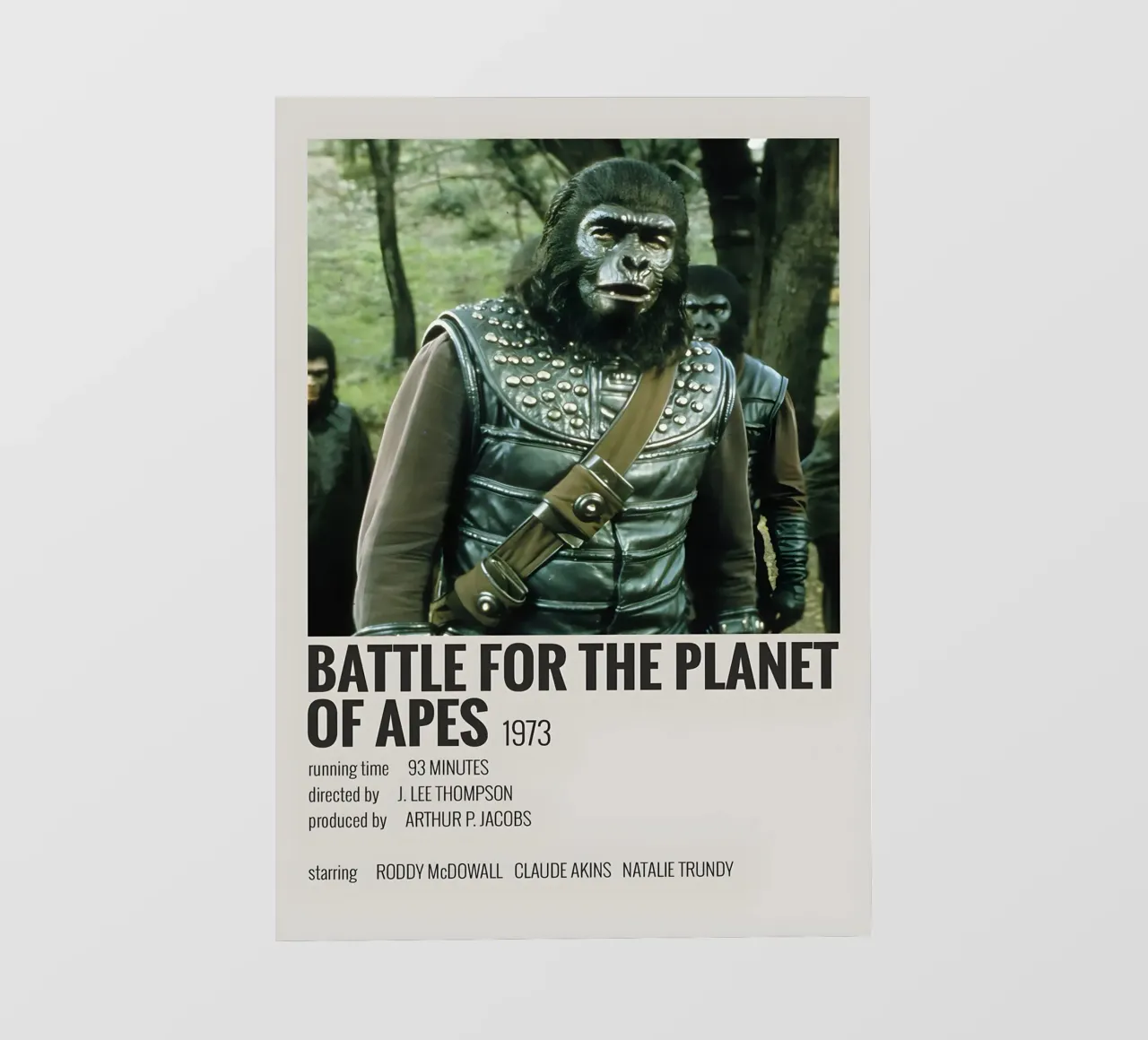 BATTLE FOR THE PLANET OF APES 1973 pellicola backlit da MVFminimalist