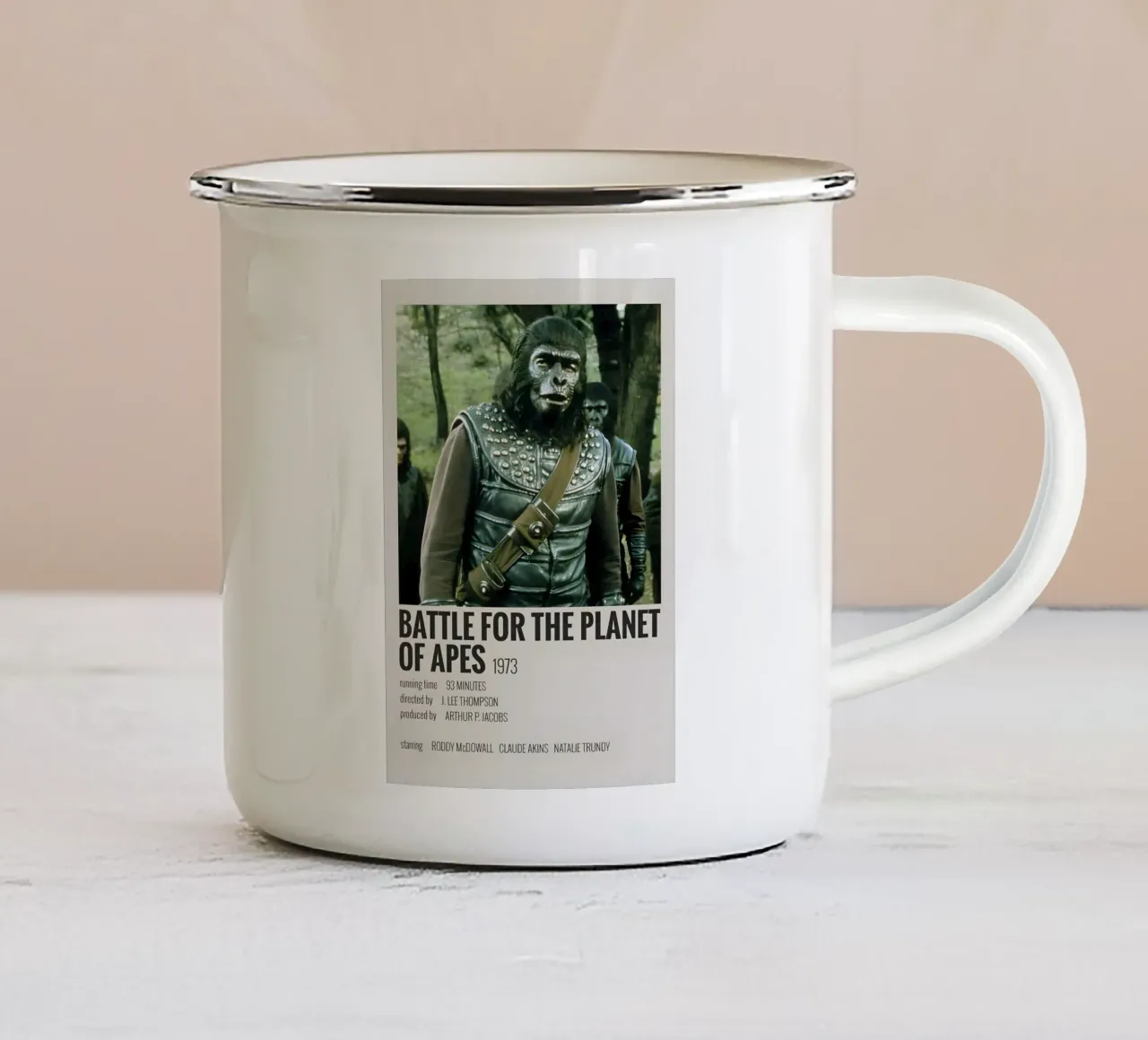 BATTLE FOR THE PLANET OF APES 1973 emaille mok van MVFminimalist