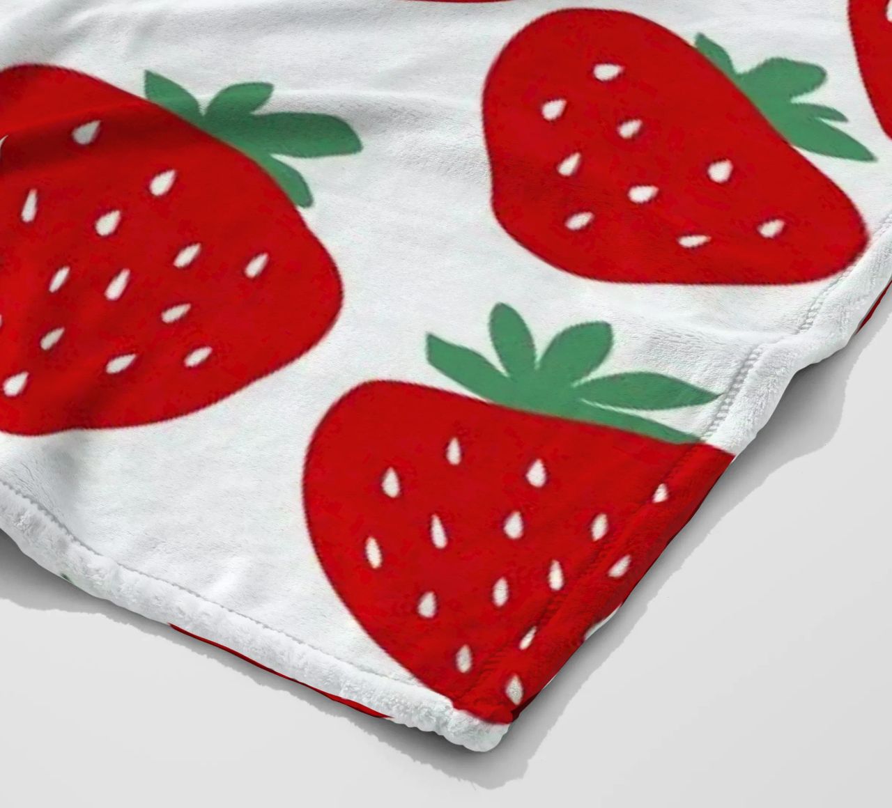 Strawberry Fields Forever fleece blanket by A Nordic Girl