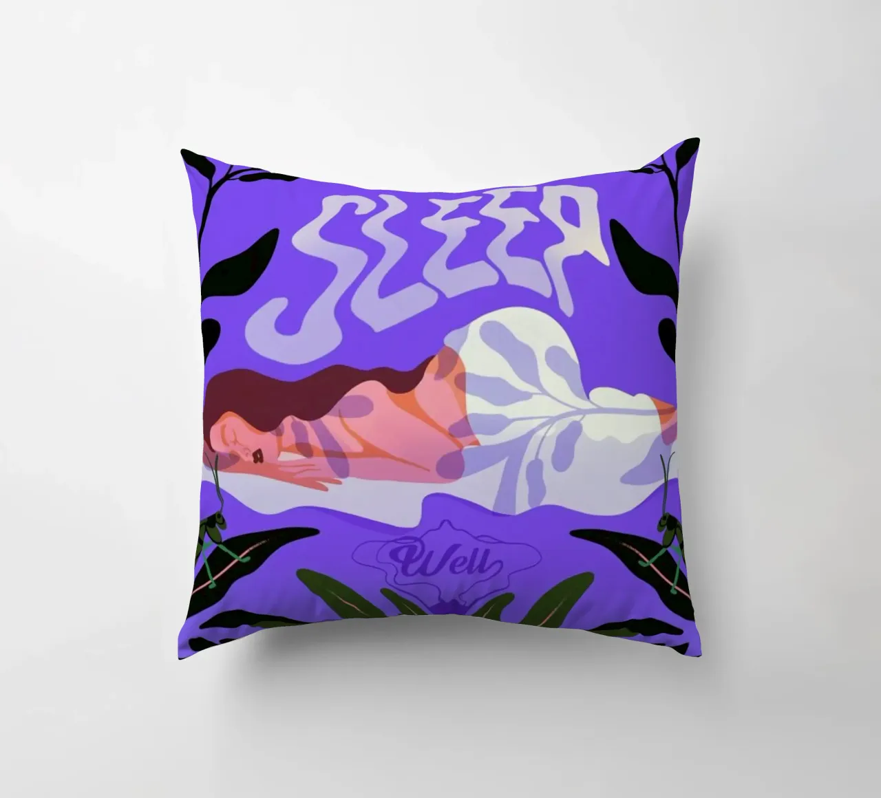 Sleep Well decorative cushion by Kika illu