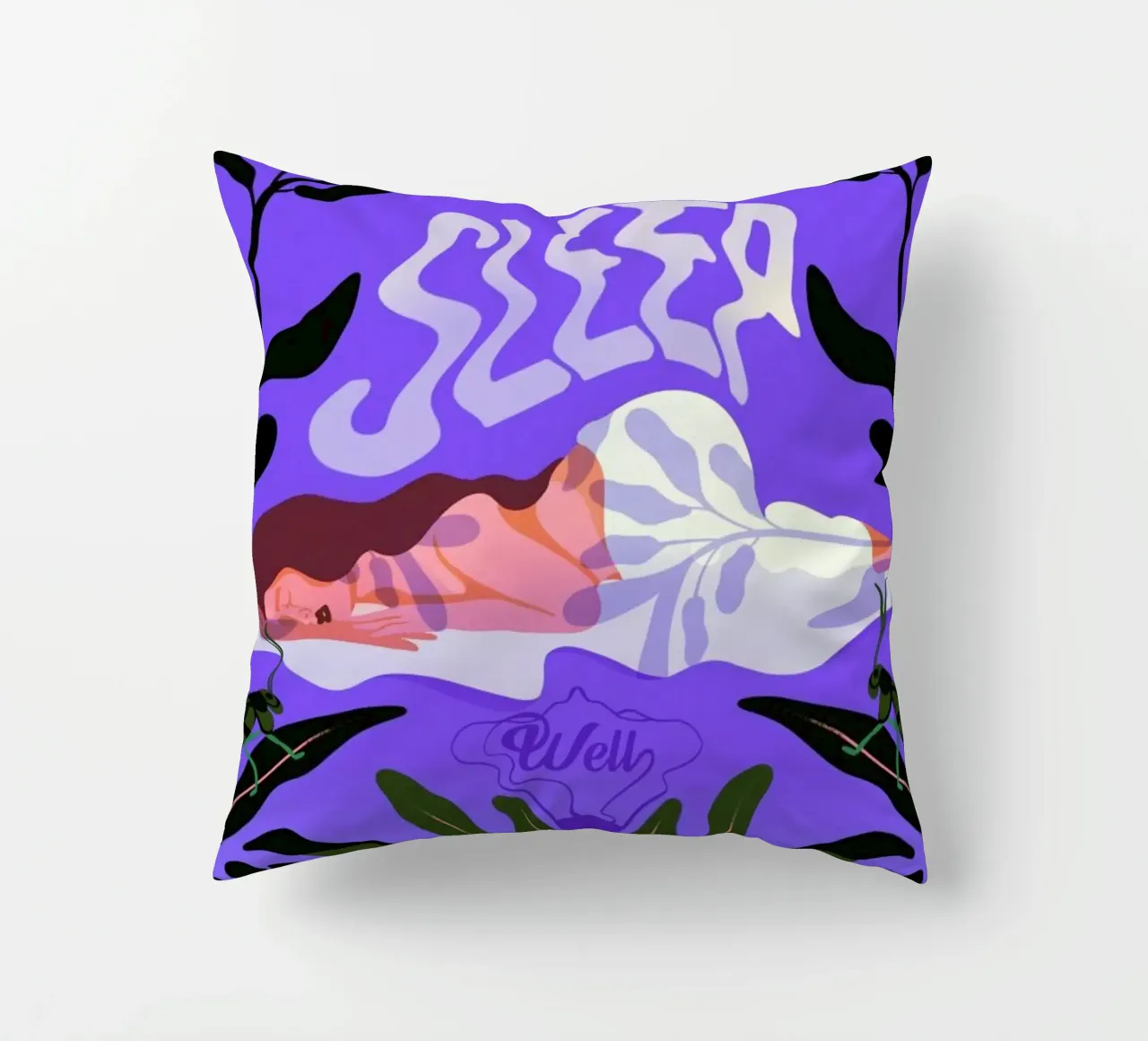 Sleep Well decorative cushion by Kika illu