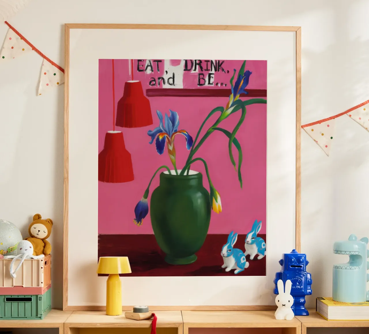 Verdeggiante fioritura festiva poster con telaio in alluminio da Opal Strokes