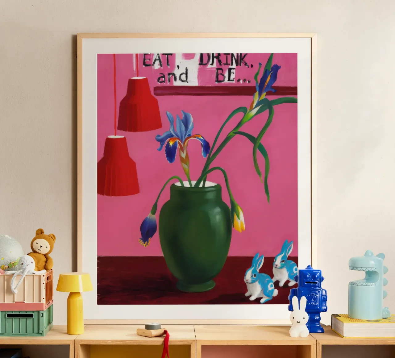 Verdeggiante fioritura festiva poster con telaio in alluminio da Opal Strokes