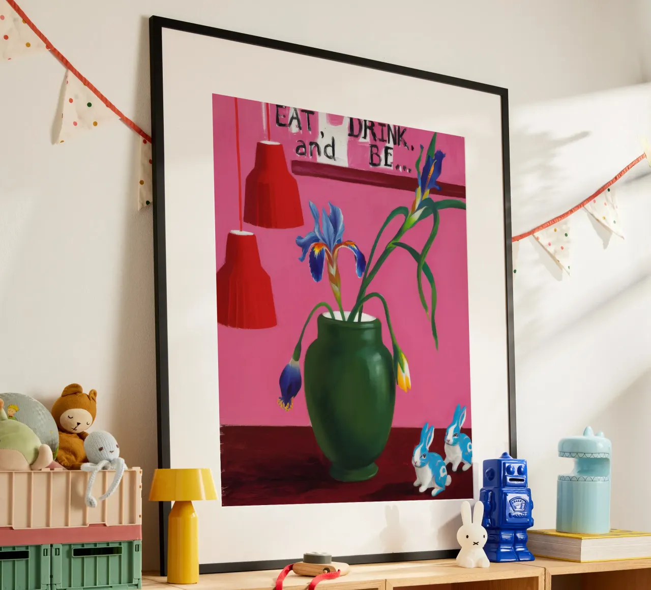 Verdeggiante fioritura festiva poster con telaio in alluminio da Opal Strokes