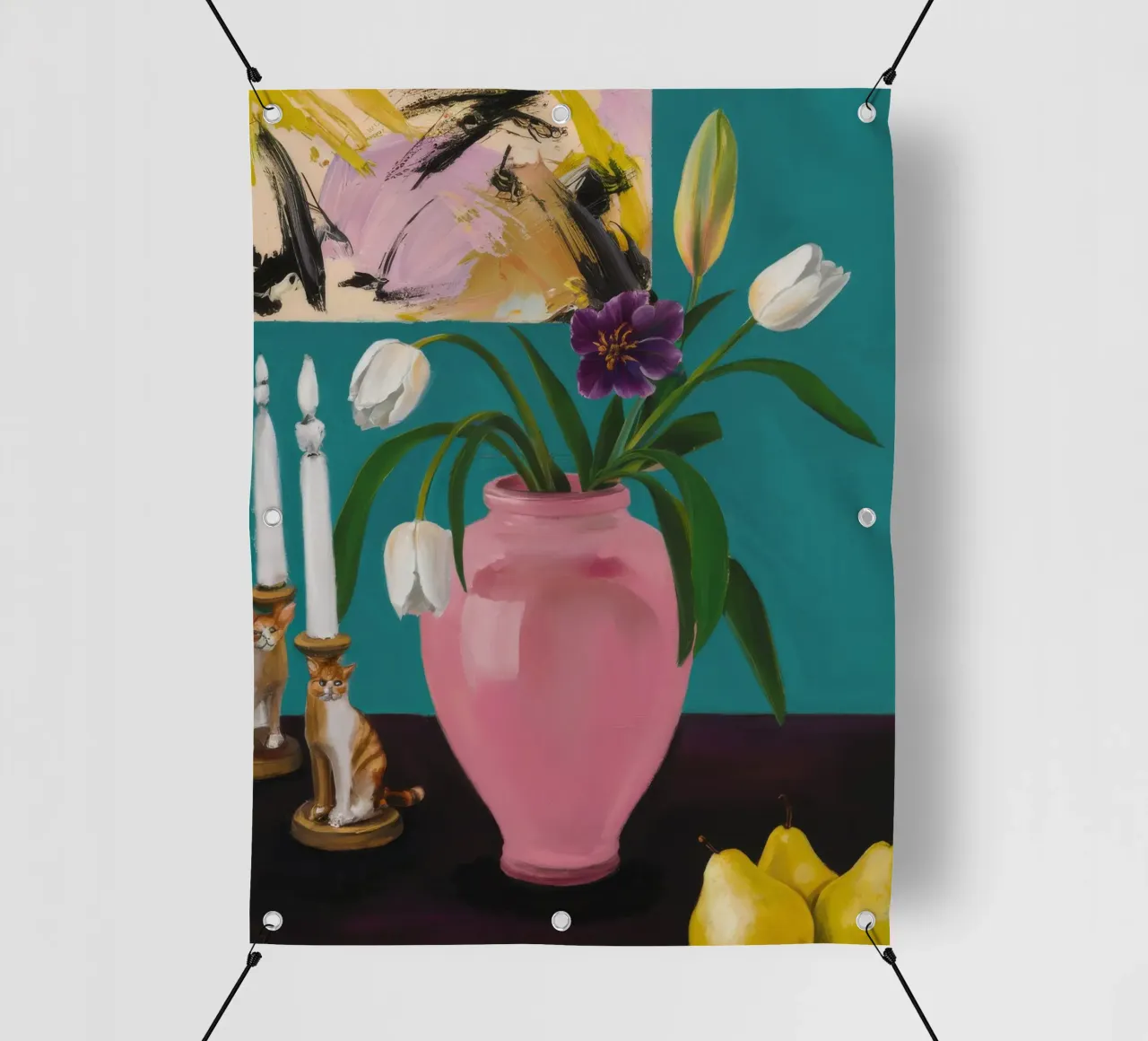 Limoni Cerise Tulipano telo in pvc da Opal Strokes