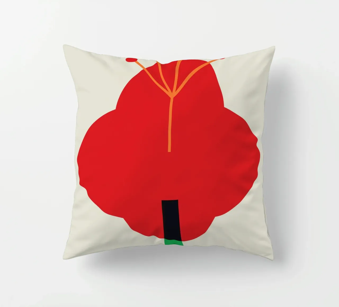 Bauhaus Red Bloom decorative cushion by Family Bauhaus Art