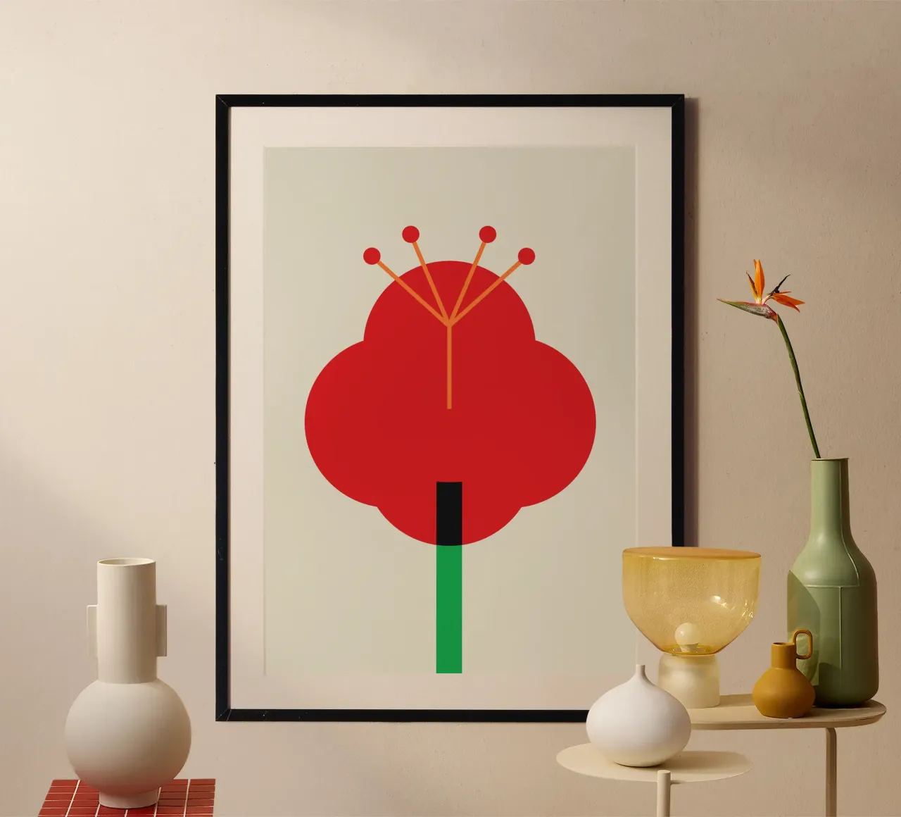Bauhaus Rosso Fiorito poster da Family Bauhaus Art