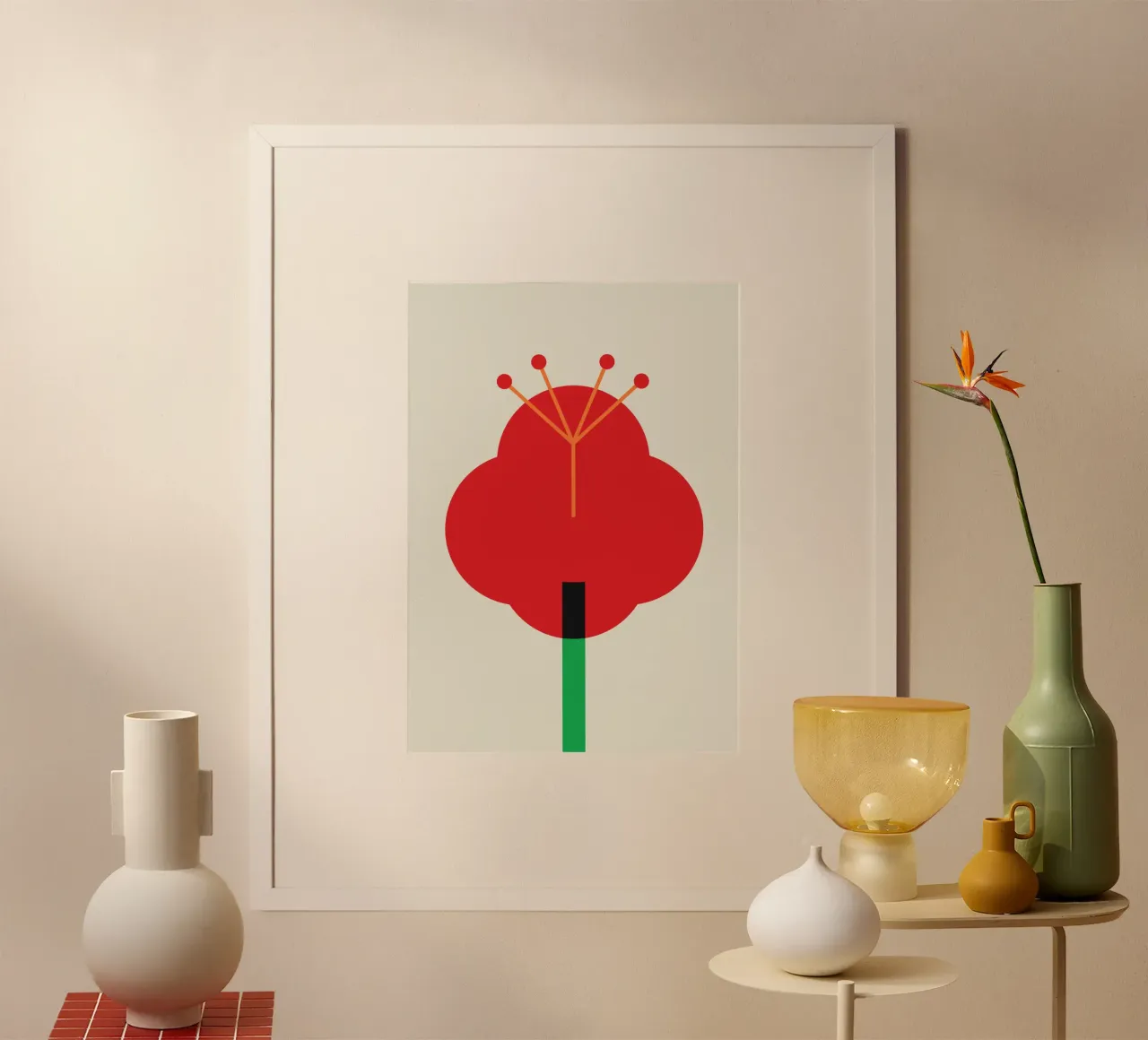 Bauhaus Rosso Fiorito poster da Family Bauhaus Art