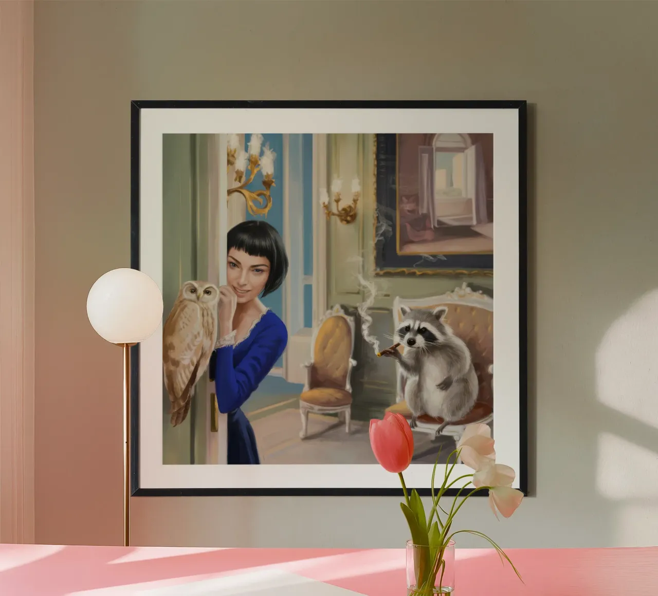 Serraglio dello sguardo di zaffiro poster con telaio in plastica da Infinite Chroma