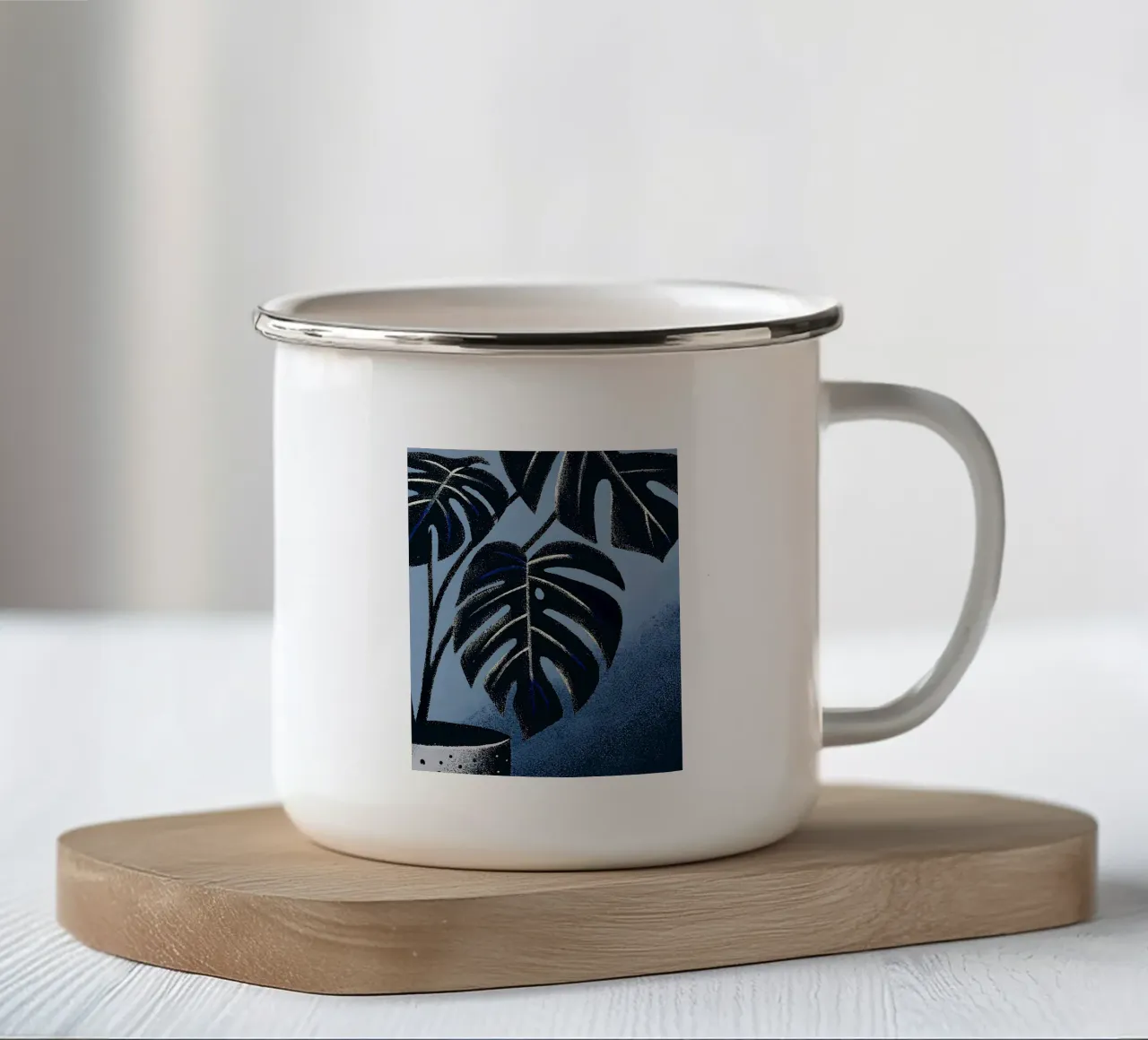 Fiore di Monstera in vaso tazza in smalto da SOUL SHOP