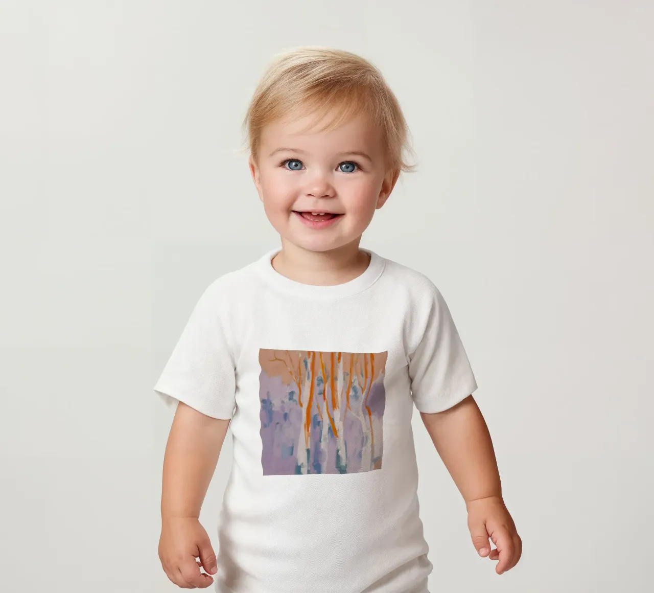 Amber Birch Illumination baby t-shirt by Radiance Landscape