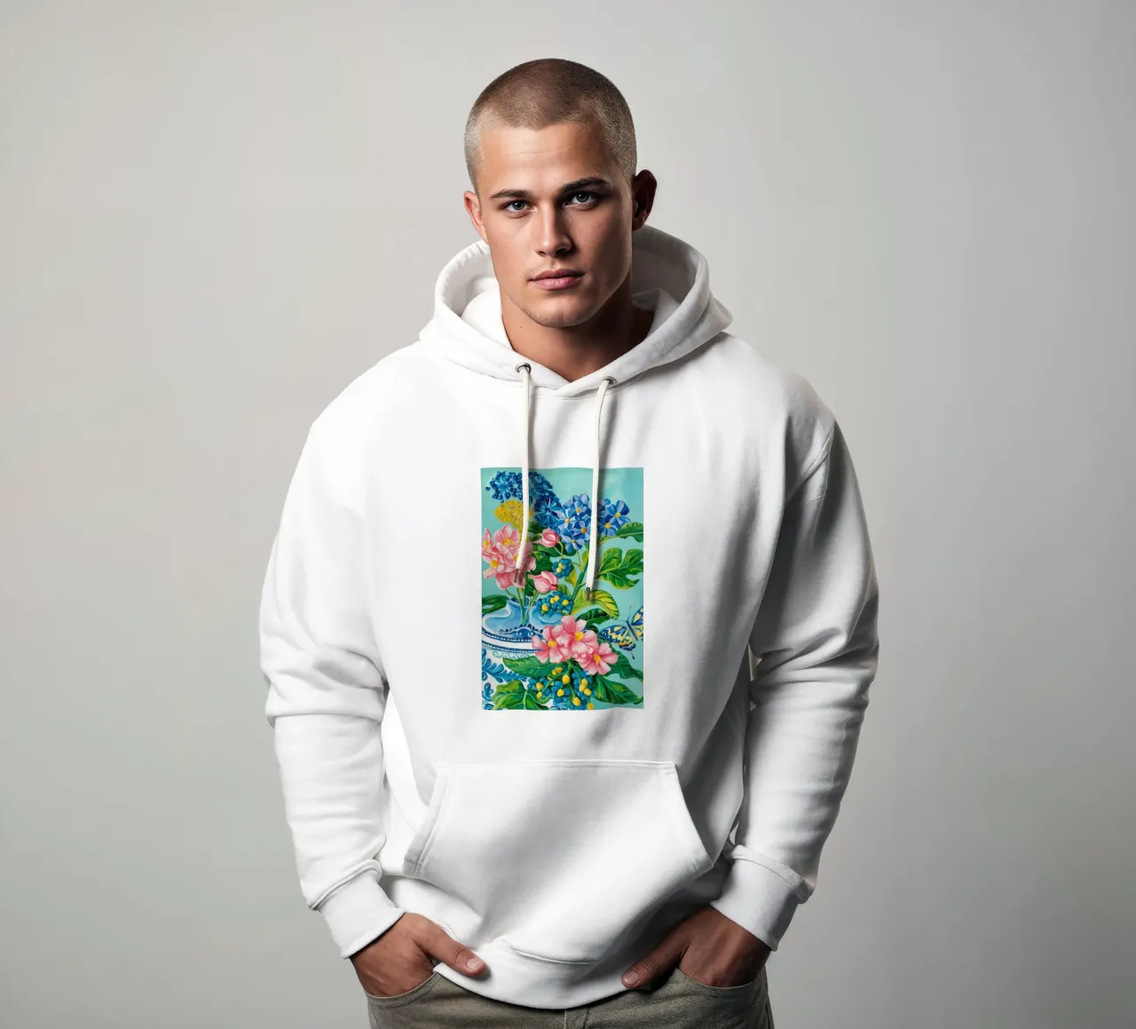 Azure Bloom Flutter sudadera con capucha de Infinite Chroma