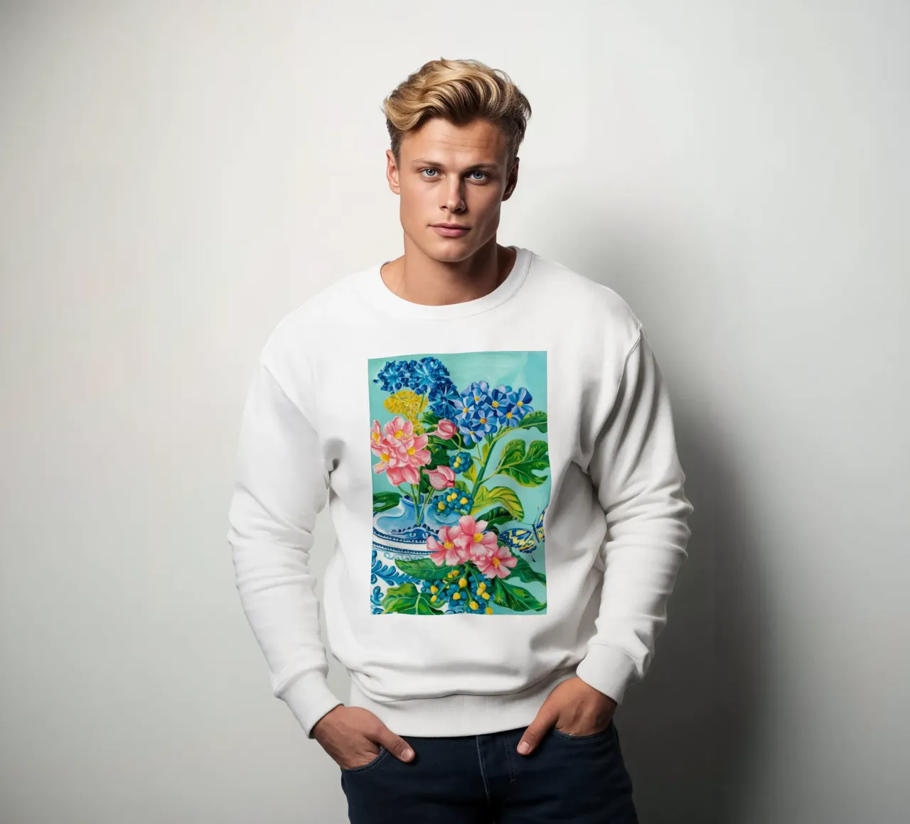 Azure Bloom Flutter Sweatshirt von Infinite Chroma