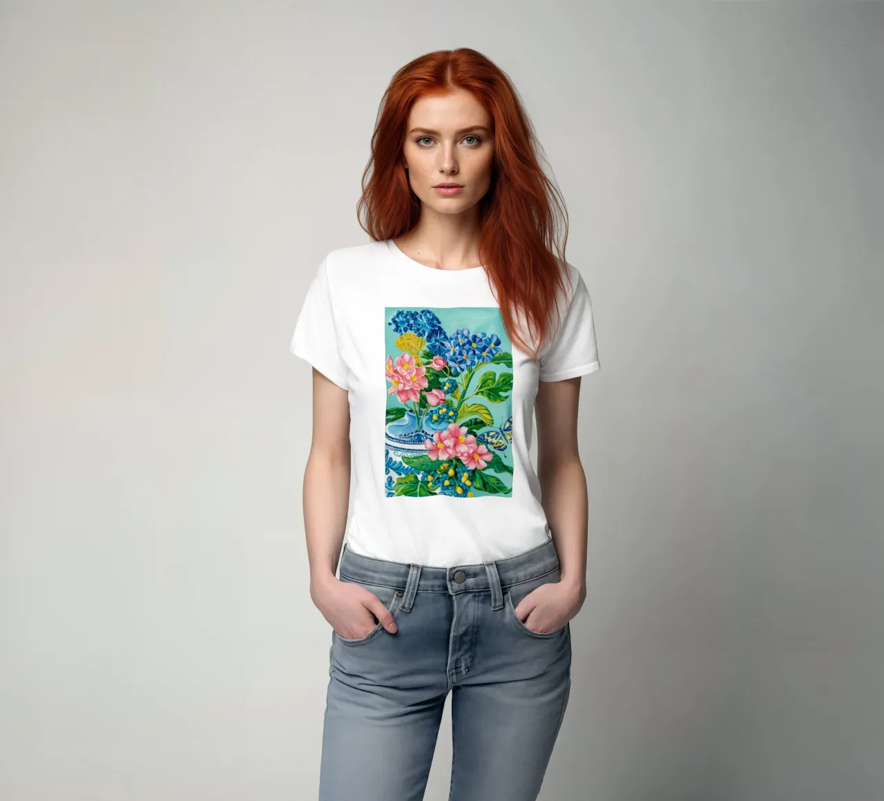 Azure Bloom Flutter T-Shirt von Infinite Chroma