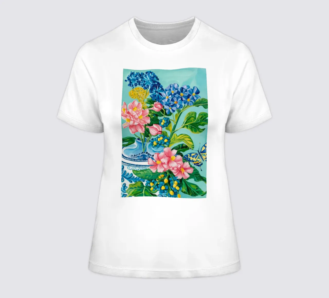 Azure Bloom Flutter camiseta de mujer de Infinite Chroma