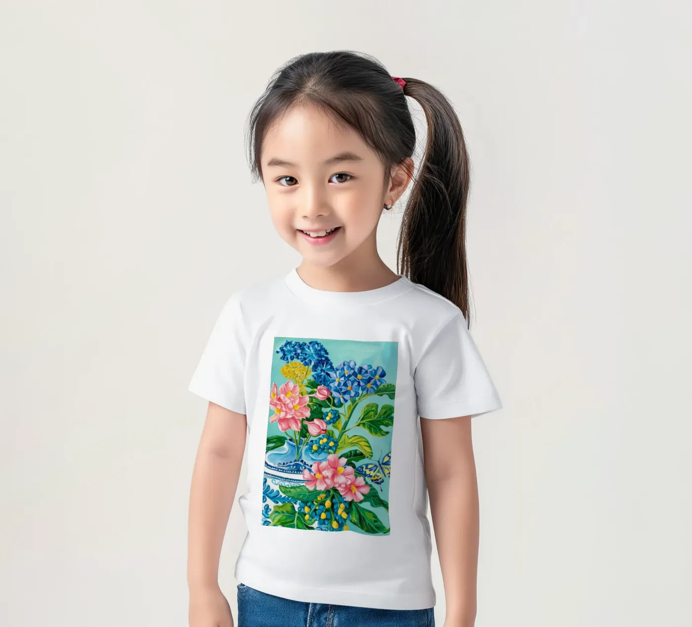 Fiore Azzurro Fluttuante t-shirt bambini da Infinite Chroma