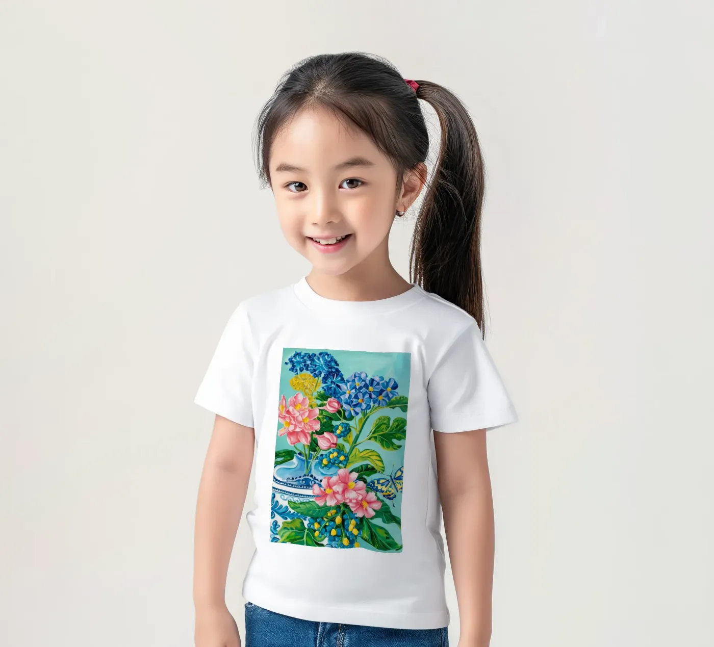 Fiore Azzurro Fluttuante t-shirt bambini da Infinite Chroma
