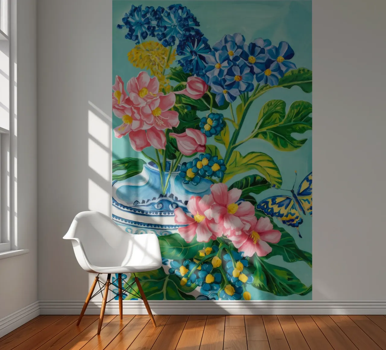 Azure Bloom Flutter papel para pared de Infinite Chroma