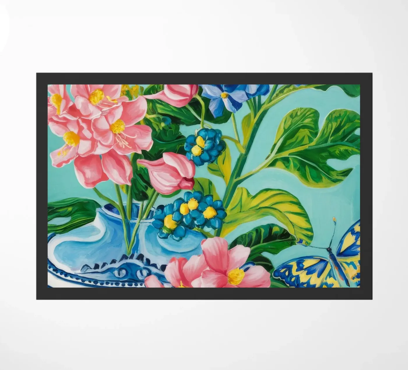 Azuurbloei Fladder deurmat van Infinite Chroma