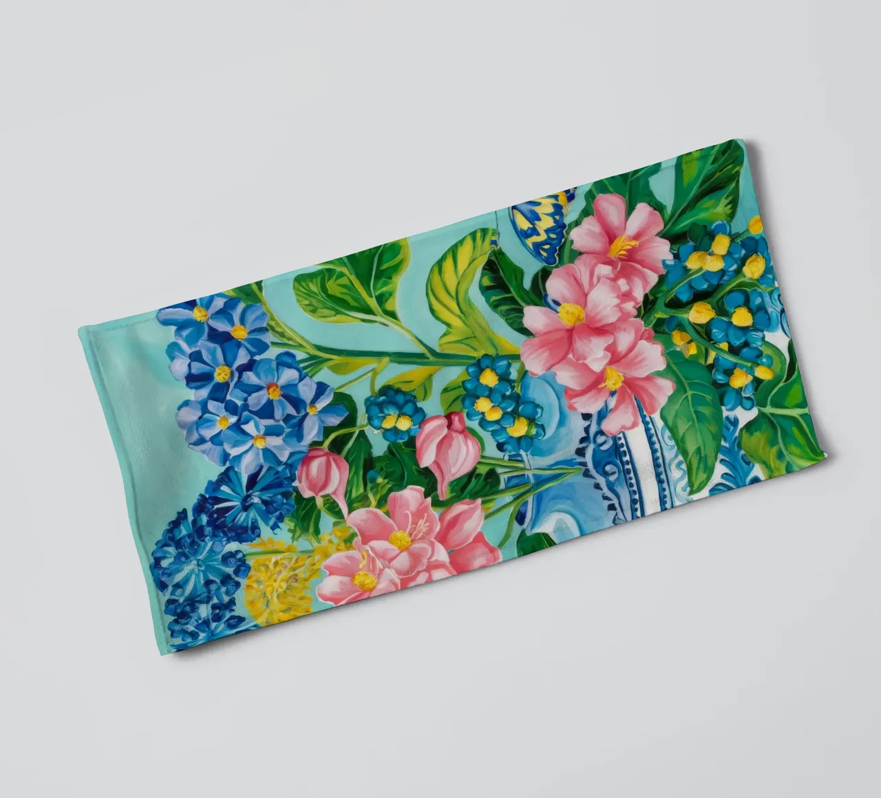 Azure Bloom Flutter towel by Infinite Chroma