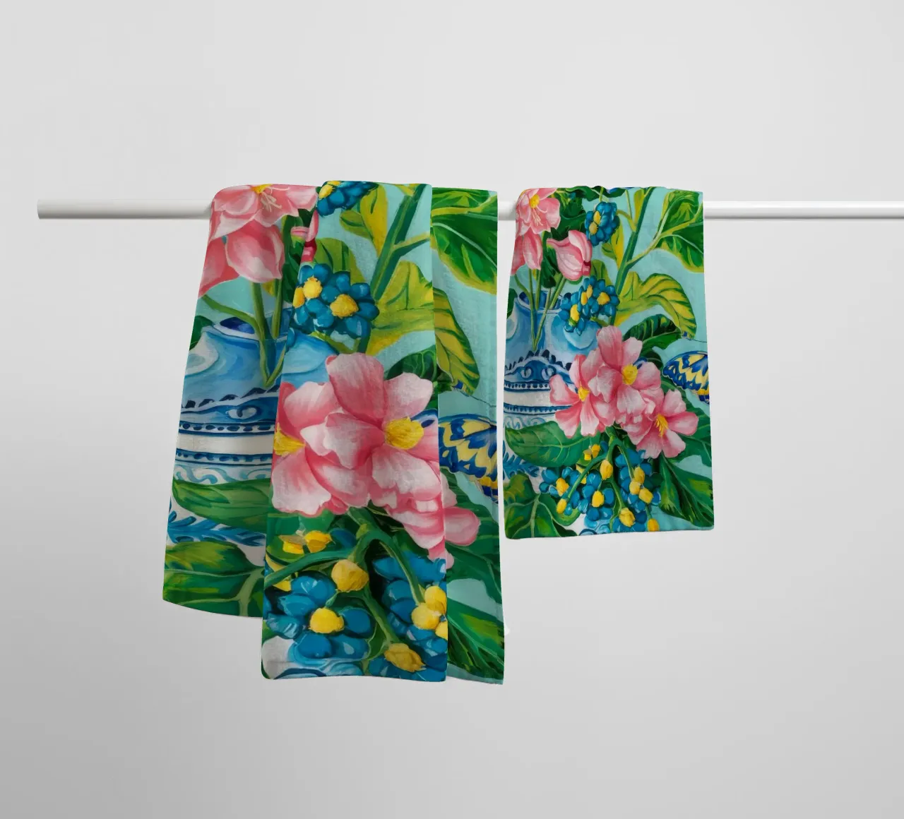 Azure Bloom Flutter towel by Infinite Chroma