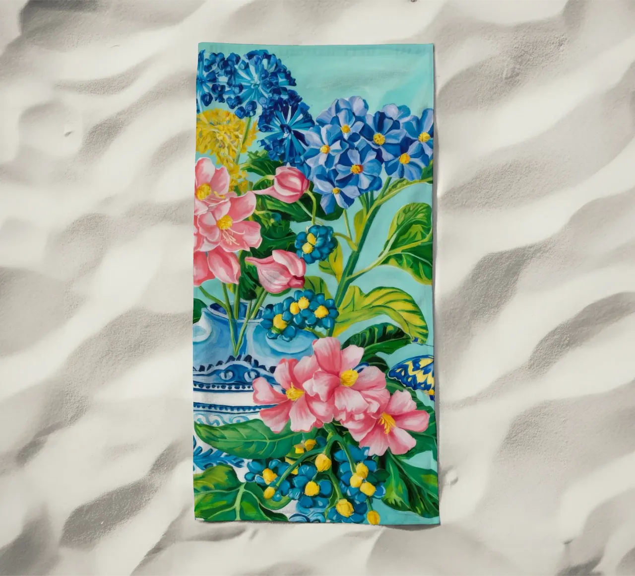 Azure Bloom Flutter toalla de playa de Infinite Chroma