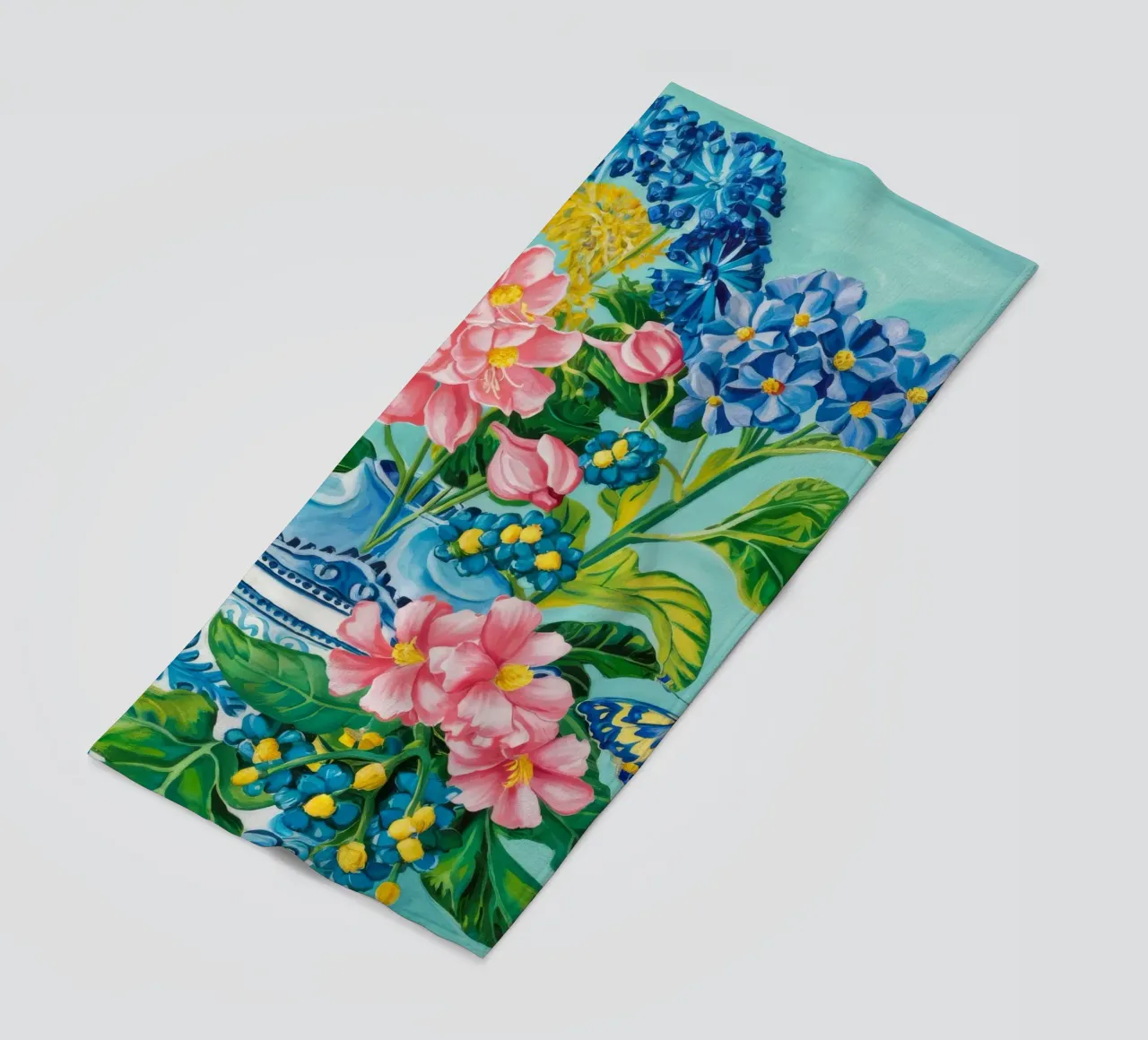 Azure Bloom Flutter toalla de playa de Infinite Chroma