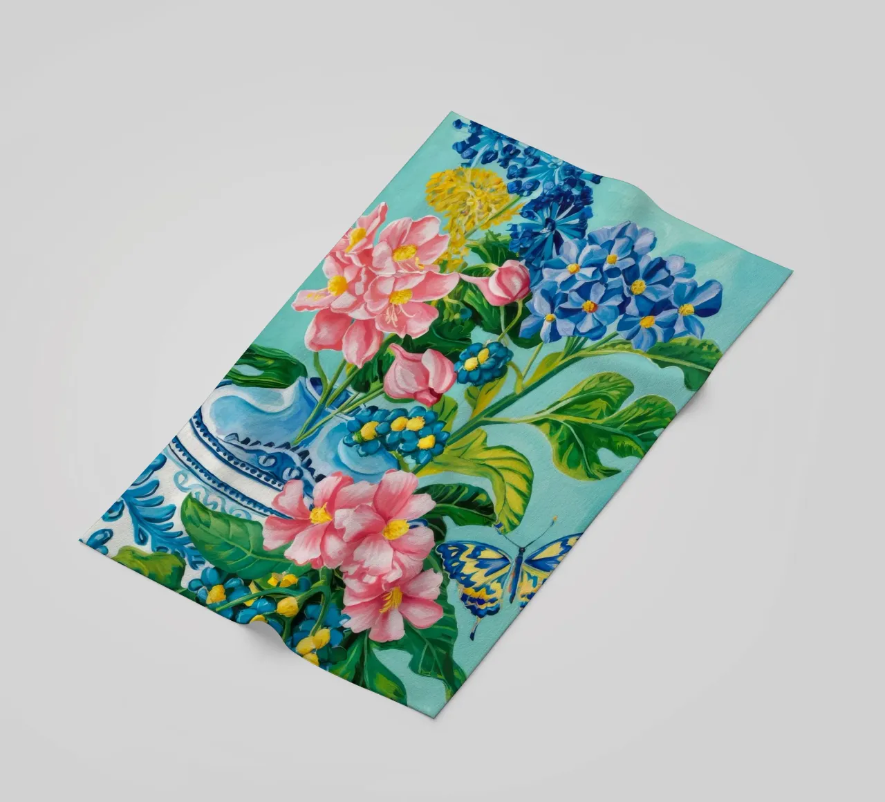 Fiore Azzurro Fluttuante telo mare da Infinite Chroma