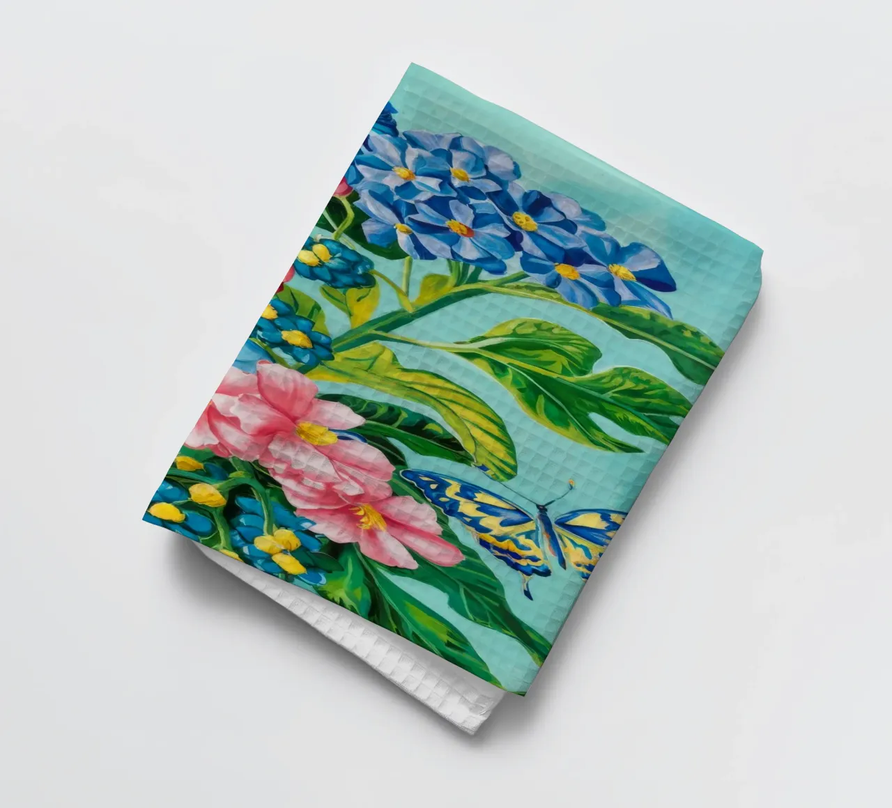 Azure Bloom Flutter Geschirrtuch von Infinite Chroma