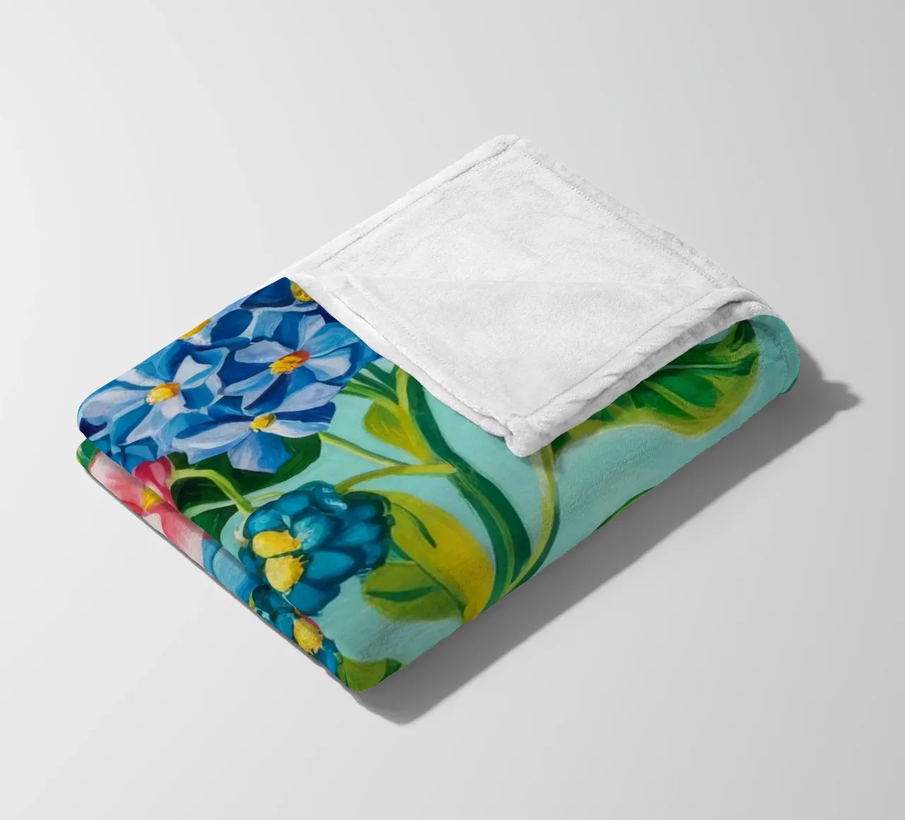 Azure Bloom Flutter Fleecedecke von Infinite Chroma