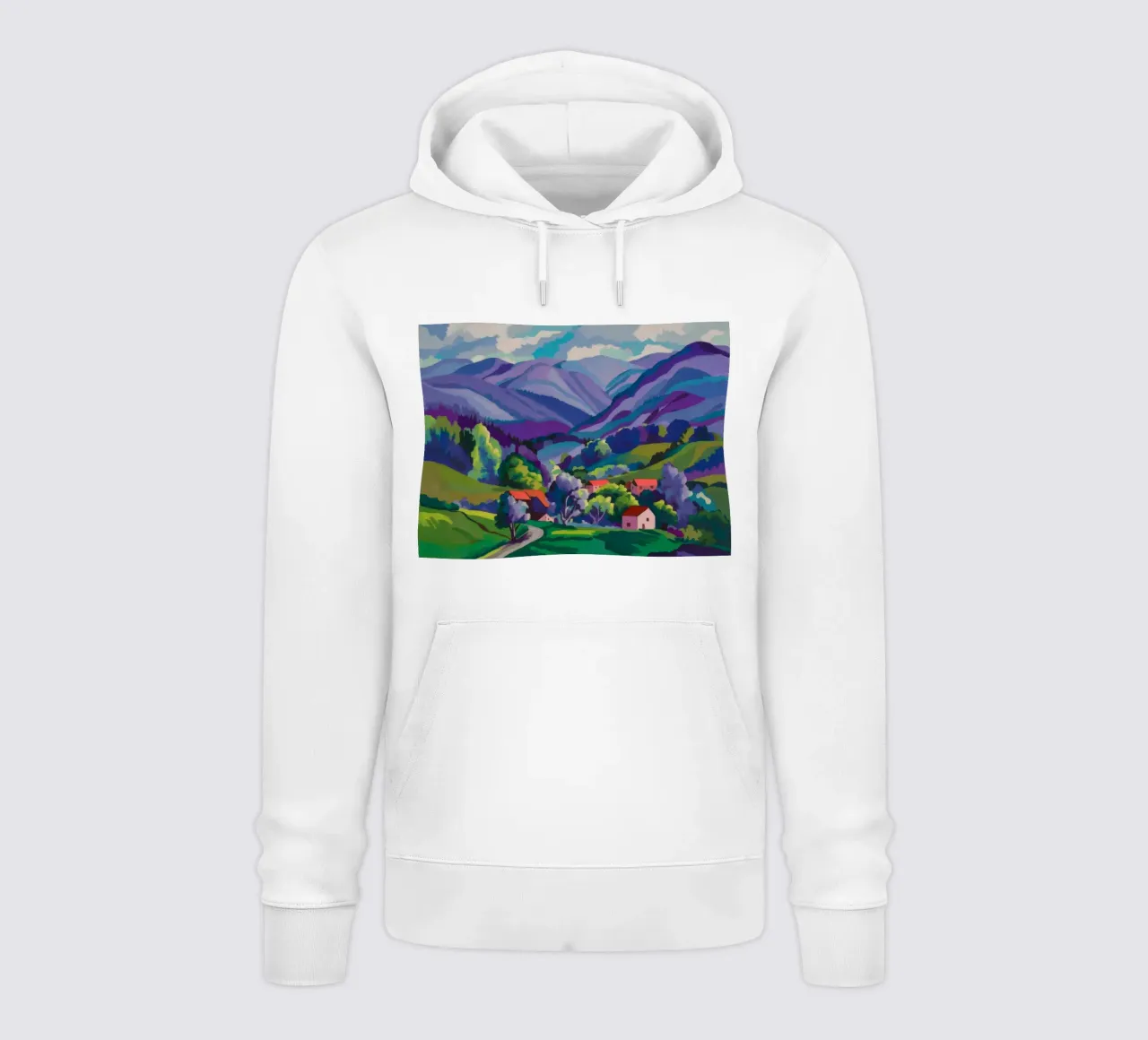 Dorp Hillside Patchwork hoodie van Radiance Landscape