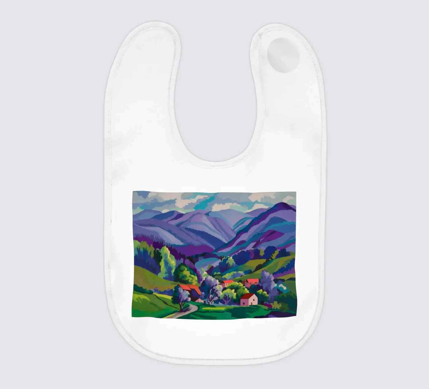 Dorp Hillside Patchwork baby slabbetje van Radiance Landscape