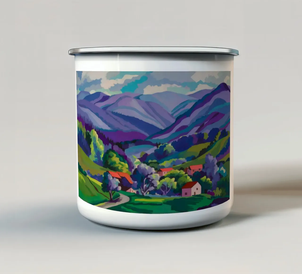 Villaggio Hillside Patchwork tazza in smalto da Radiance Landscape