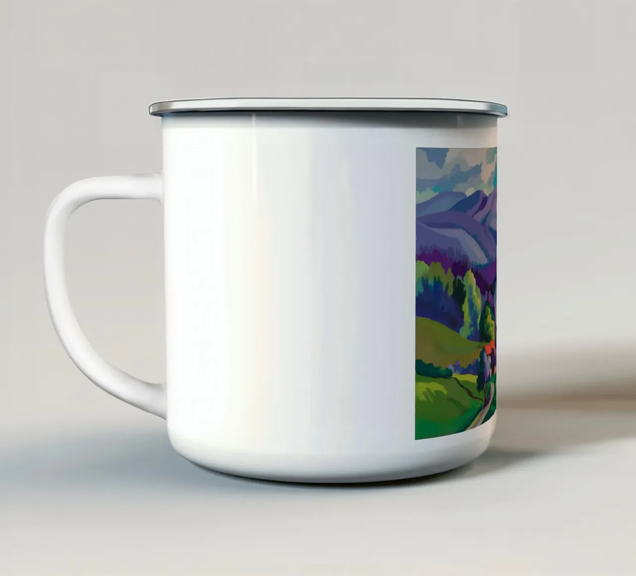 Villaggio Hillside Patchwork tazza in smalto da Radiance Landscape