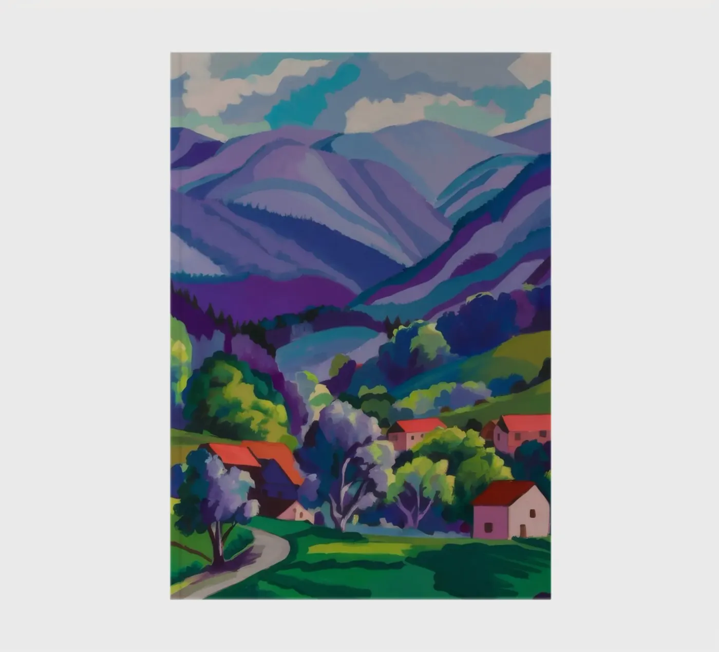 Village Hillside Patchwork notebook by Radiance Landscape