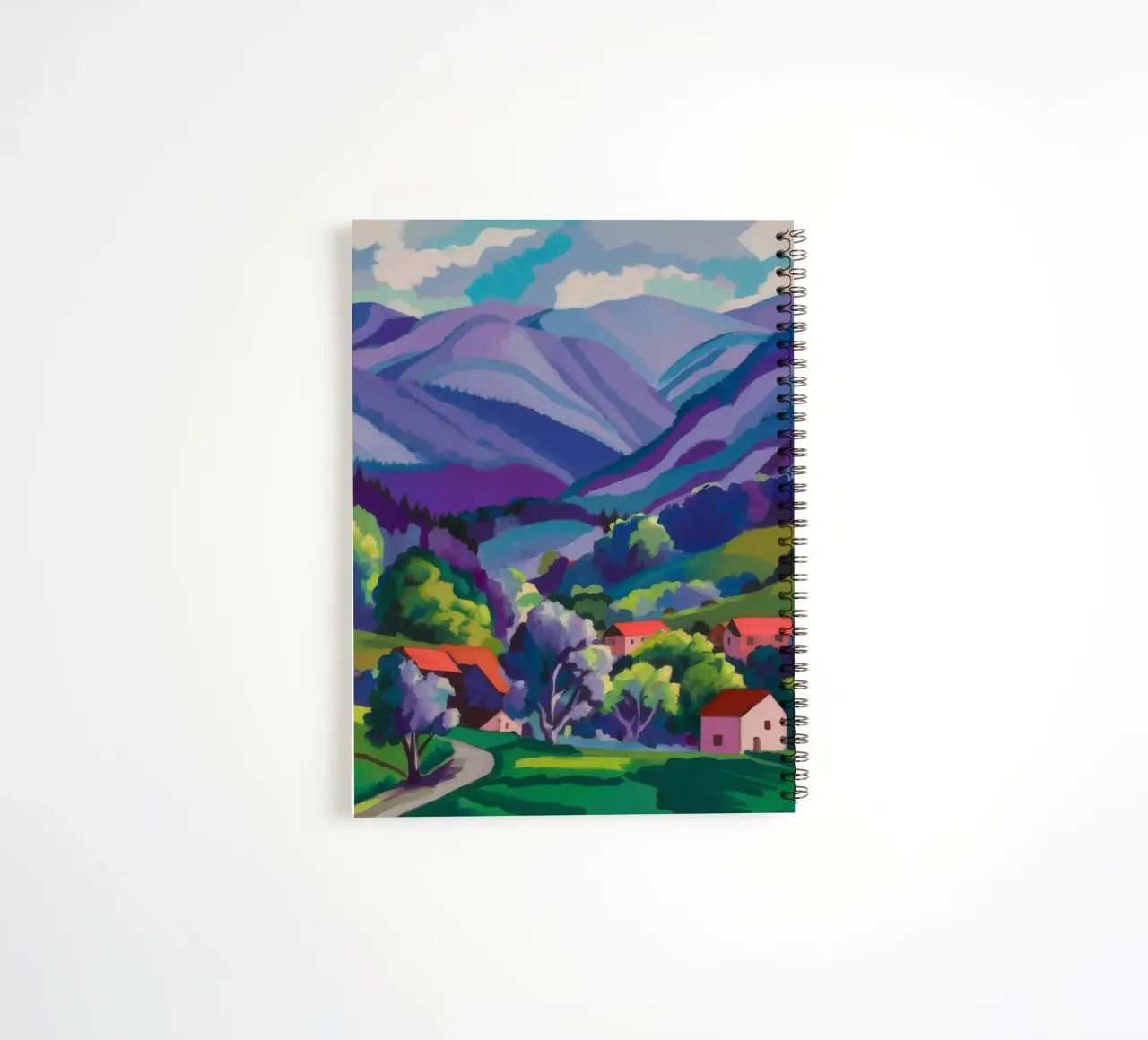 Village Hillside Patchwork carnet à spirale de Radiance Landscape