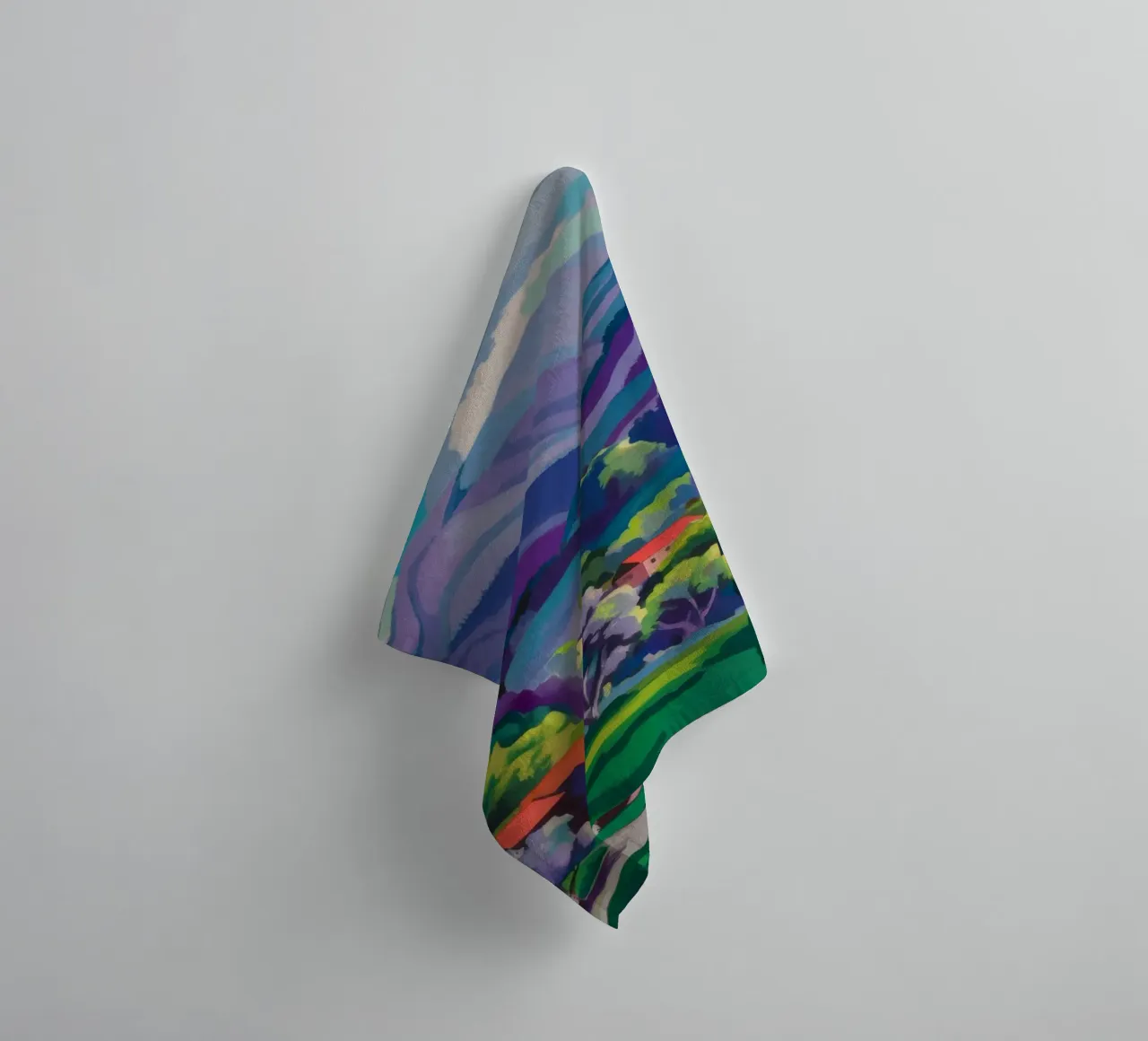 Dorp Hillside Patchwork badhanddoek van Radiance Landscape