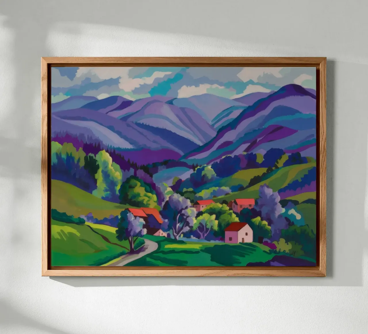 Dorp Hillside Patchwork forex-plaat van Radiance Landscape