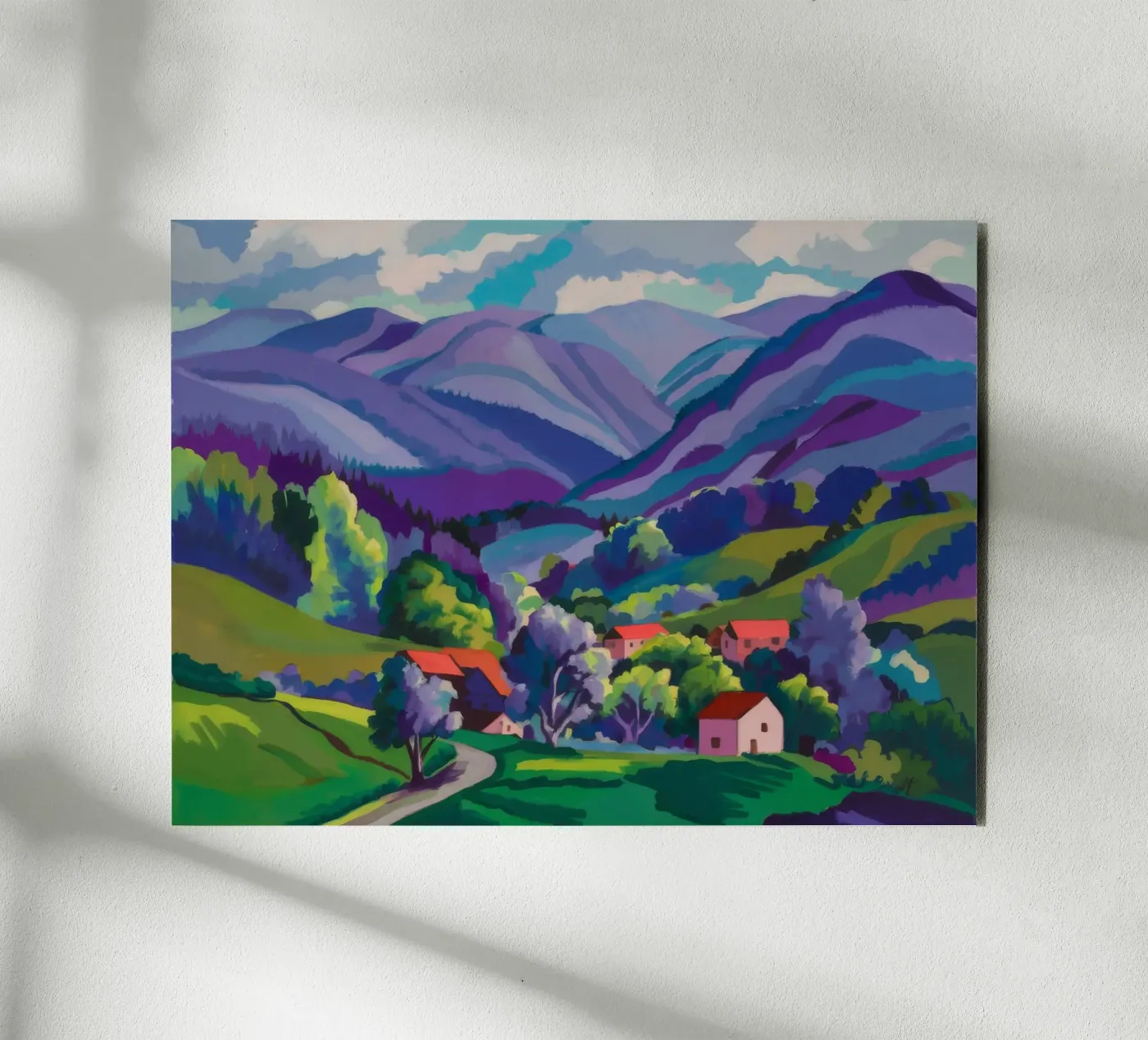 Villaggio Hillside Patchwork pannello forex da Radiance Landscape