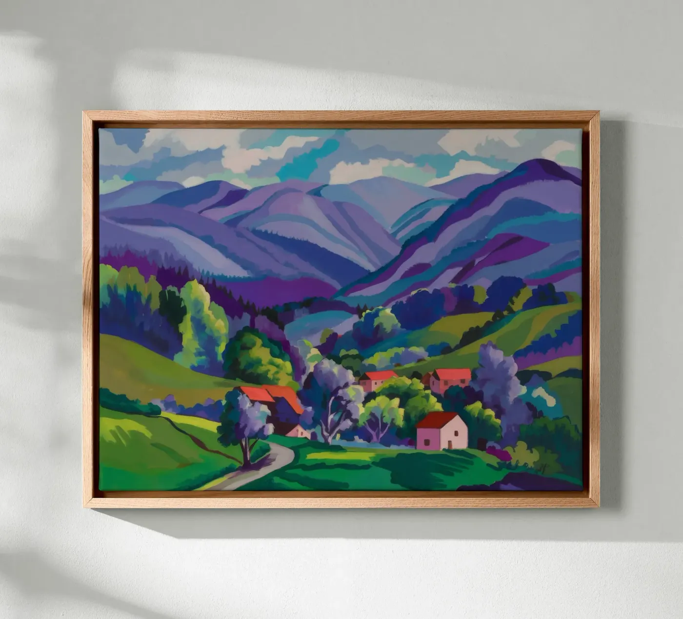 Village Hillside Patchwork canvas by Radiance Landscape