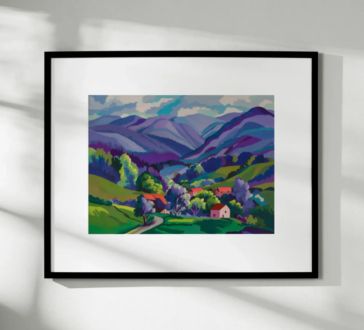 Village Hillside Patchwork Poster von Radiance Landscape