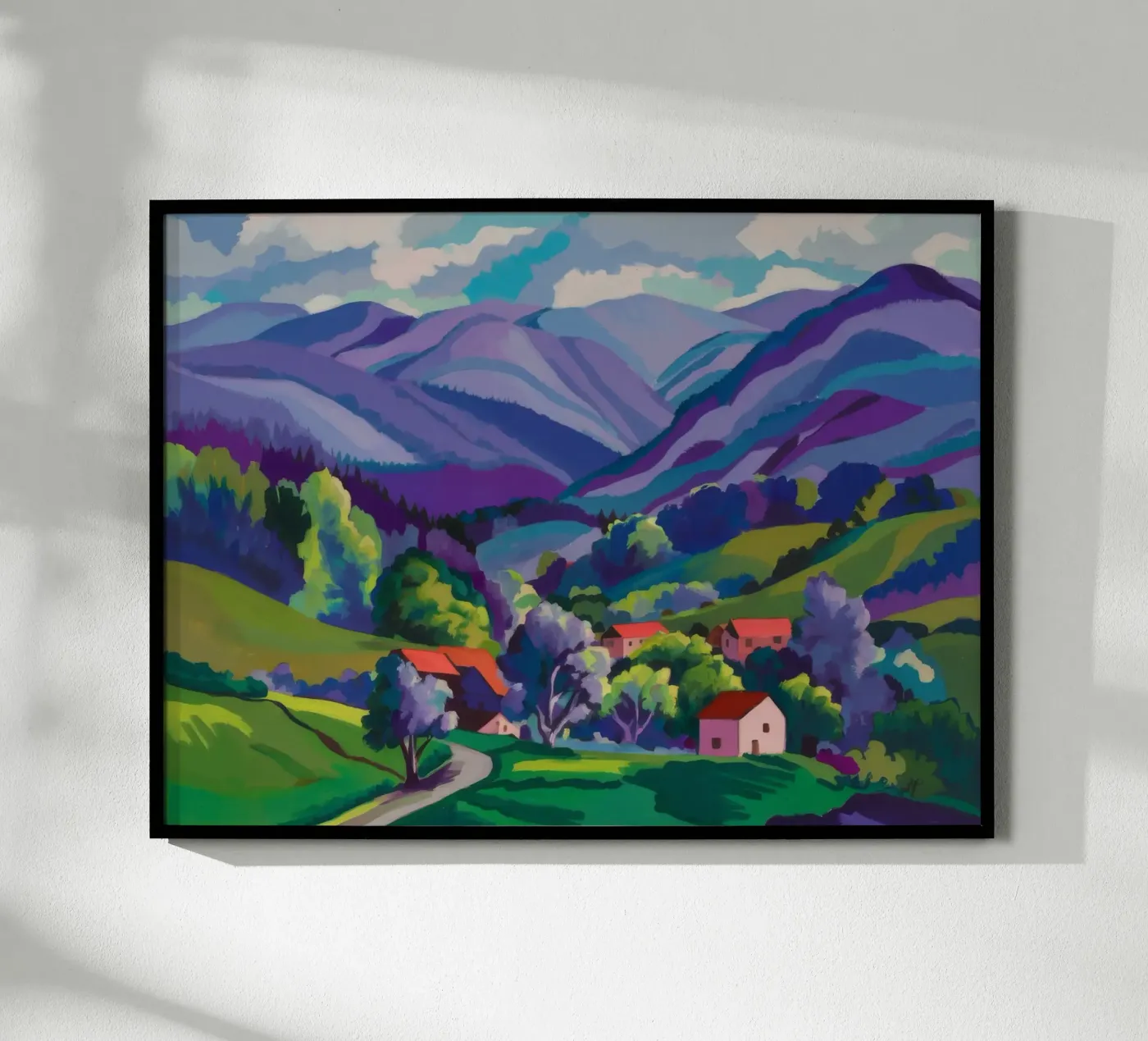 Village Hillside Patchwork Poster von Radiance Landscape