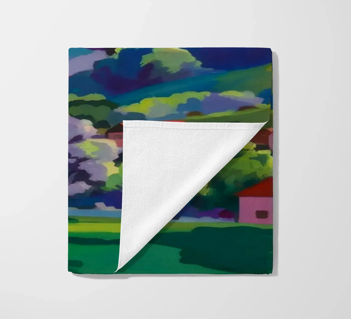 Village Hillside Patchwork serviette de plage de Radiance Landscape