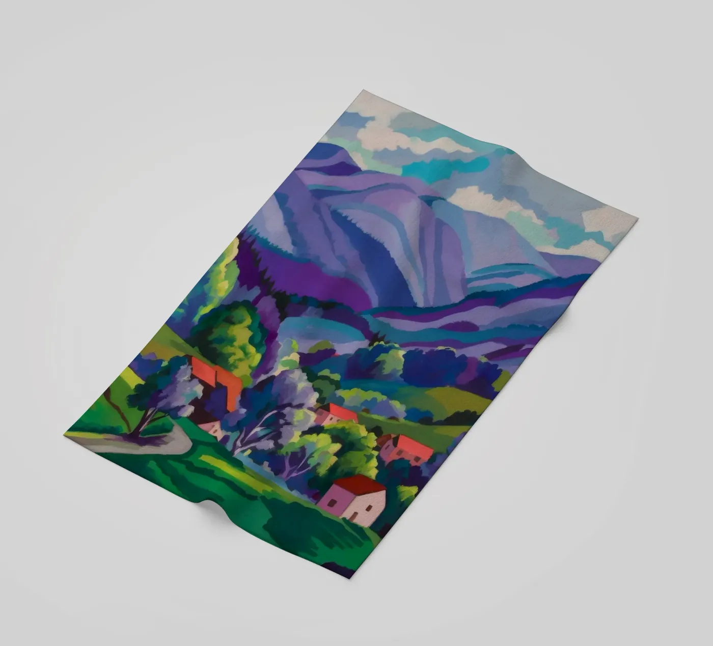 Village Hillside Patchwork serviette de plage de Radiance Landscape