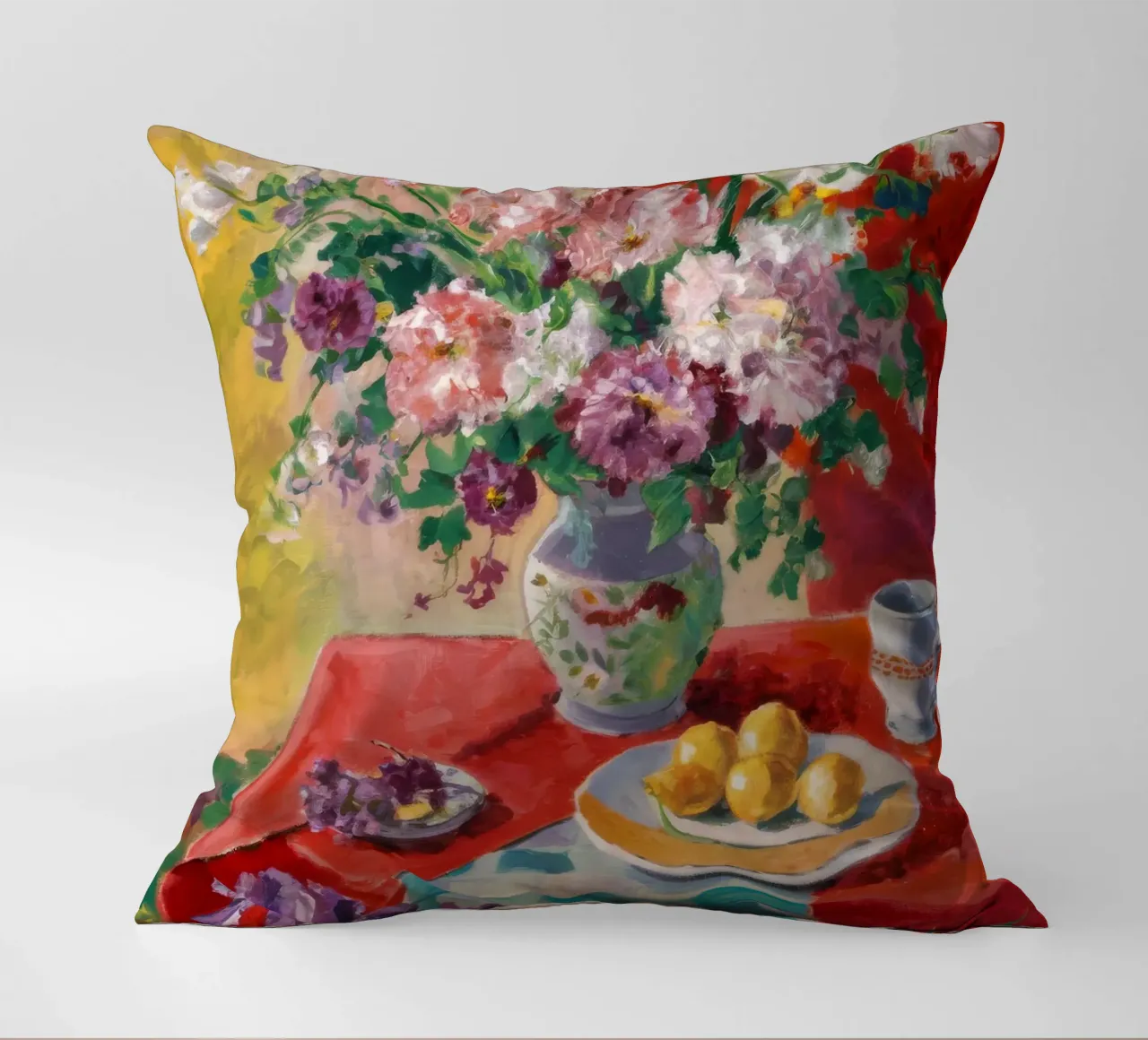 Sunlit Bloom Flower decorative cushion by Celestial Harmony