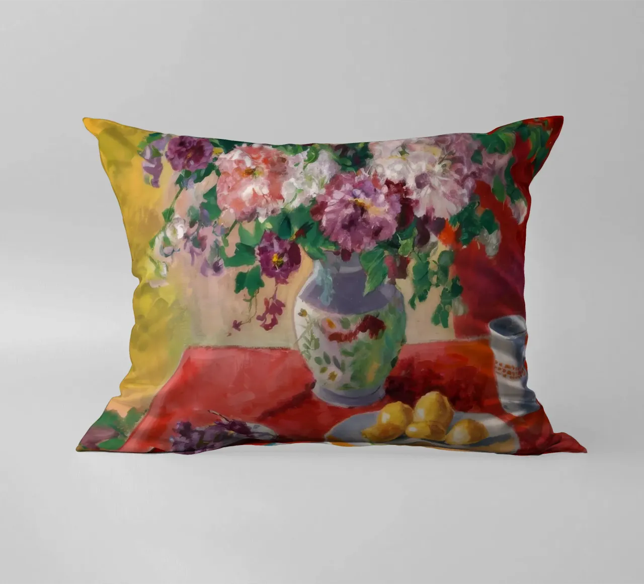 Sunlit Bloom Flower decorative cushion by Celestial Harmony