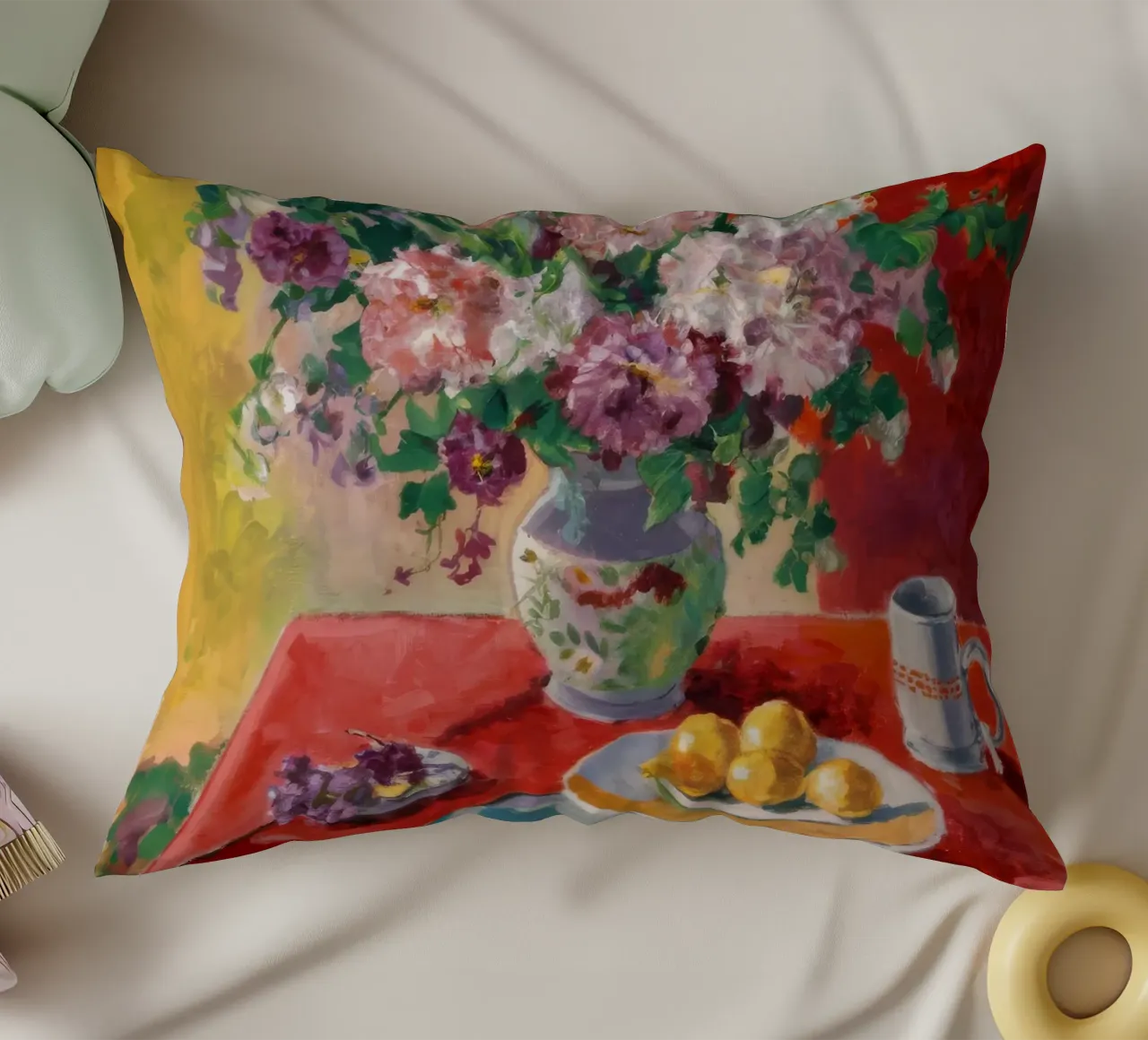 Sunlit Bloom Flower decorative cushion by Celestial Harmony