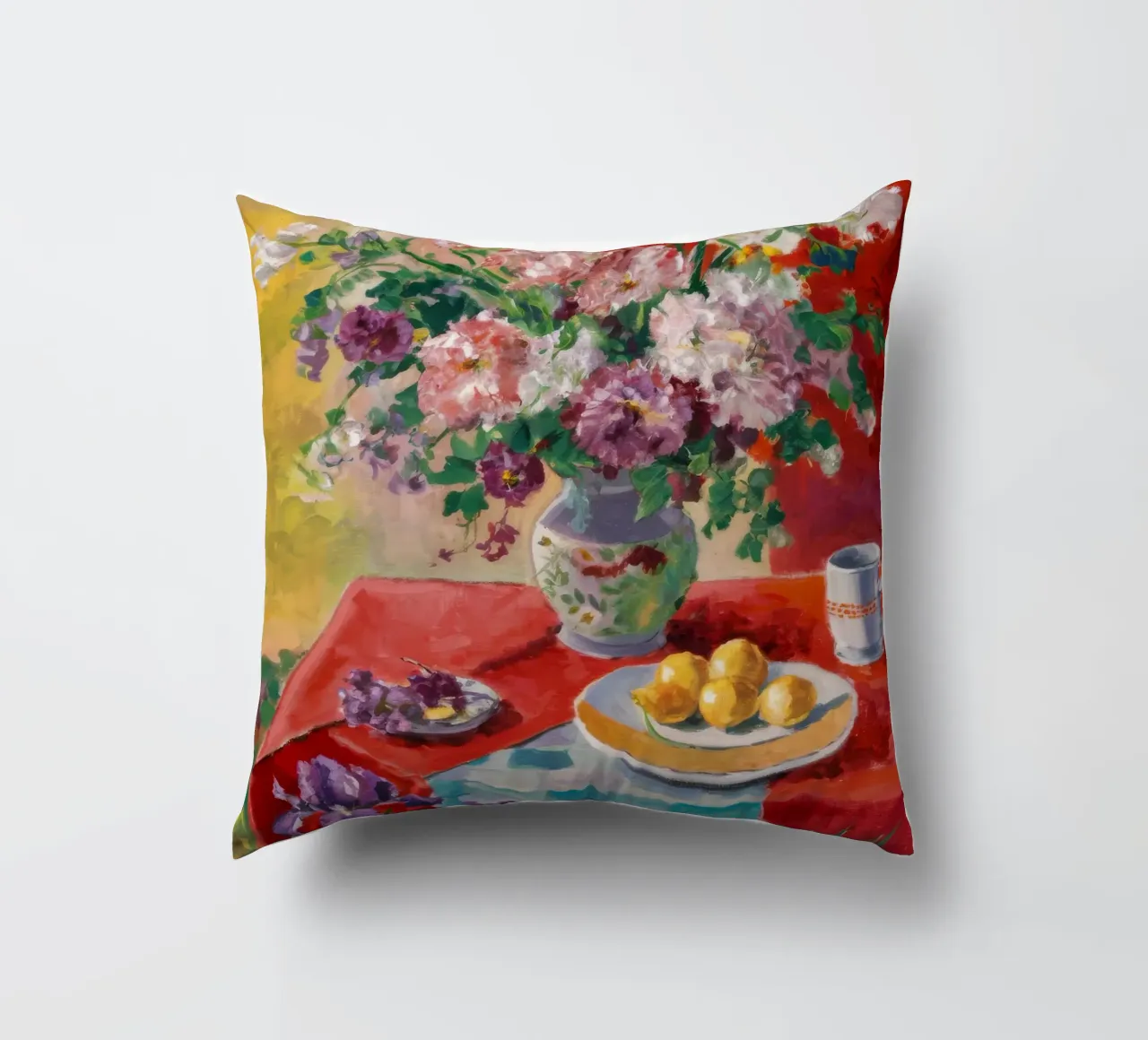 Sunlit Bloom Flower decorative cushion by Celestial Harmony