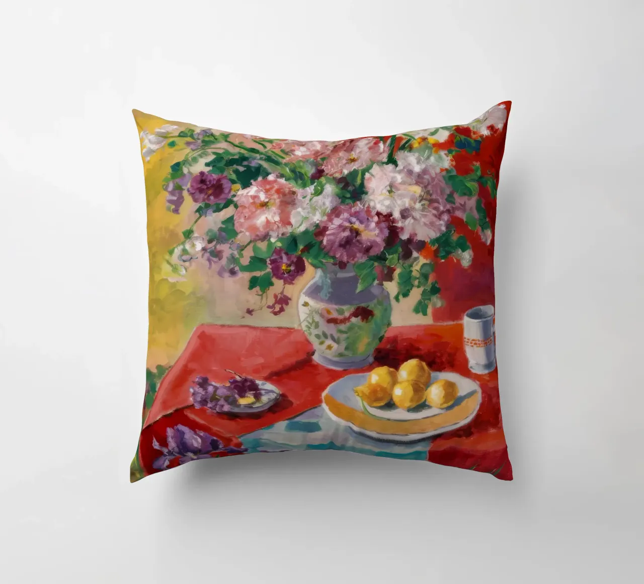Sunlit Bloom Flower decorative cushion by Celestial Harmony